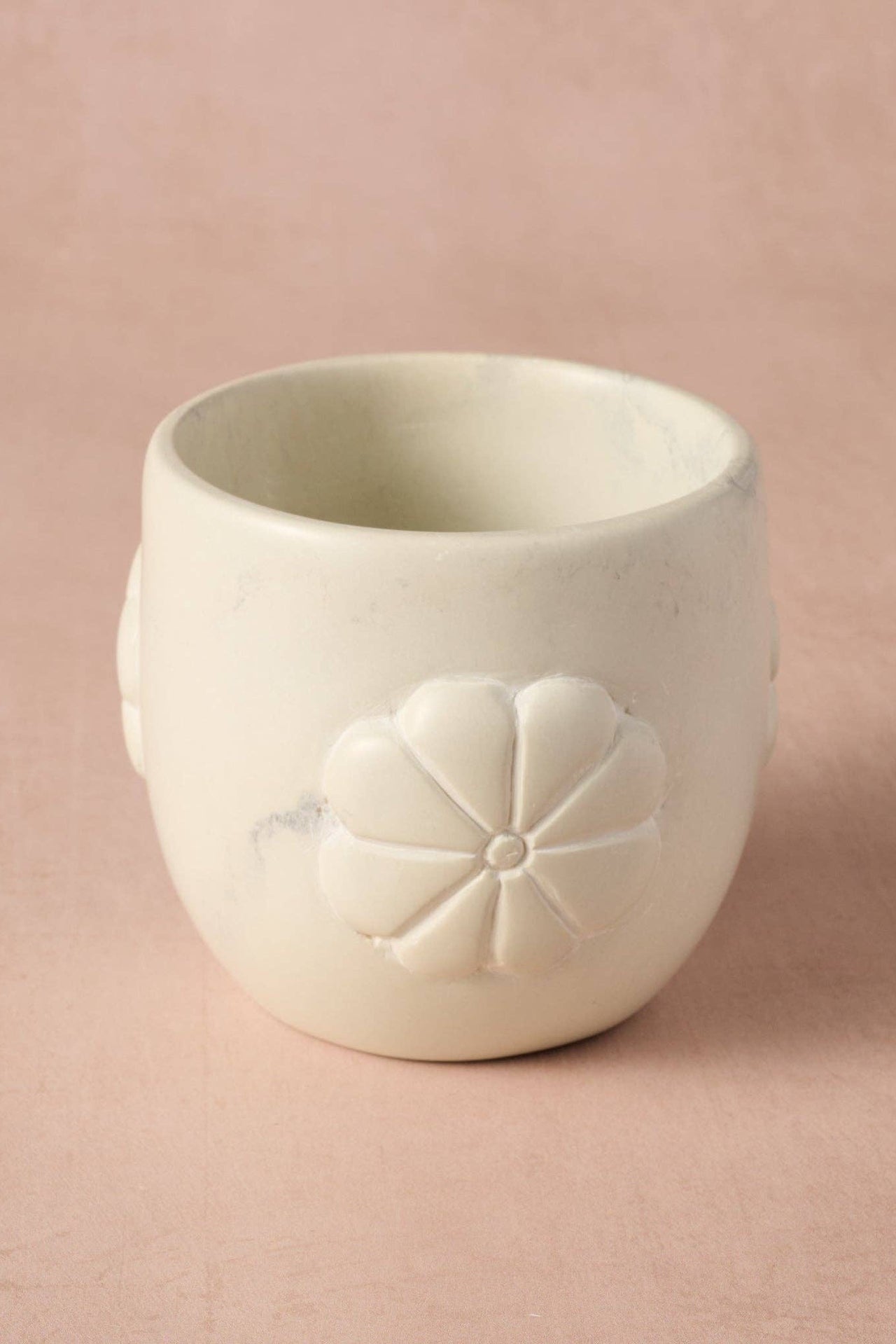 Mea Floral Soapstone Planter