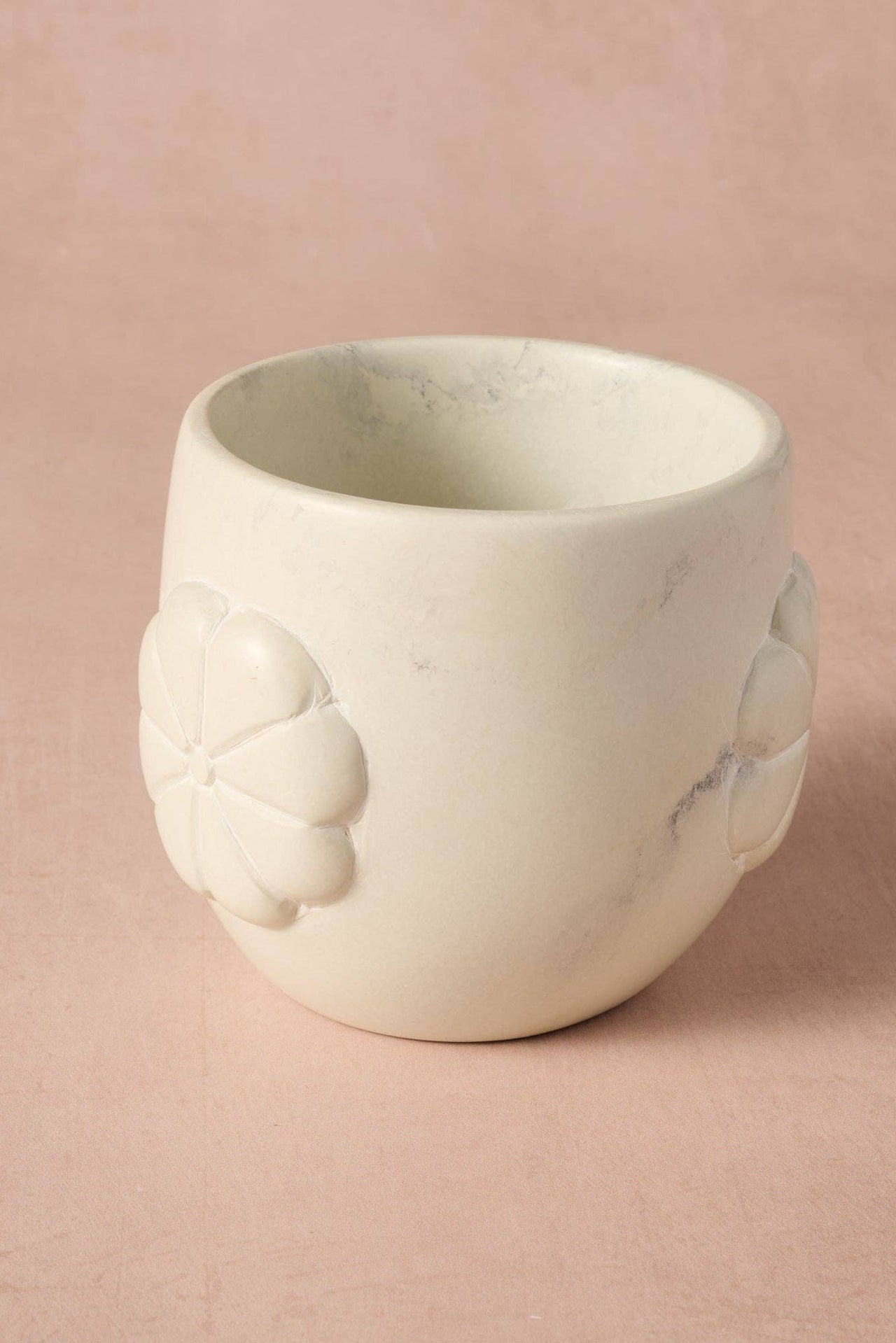 Mea Floral Soapstone Planter