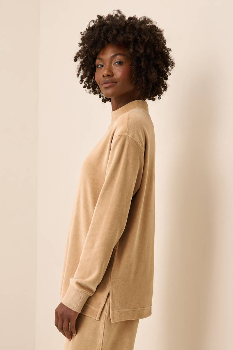 Women's Pure Velour Mock Tunic