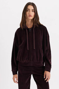 Thumbnail for Women's Pure Velour Modern Zip Hoodie