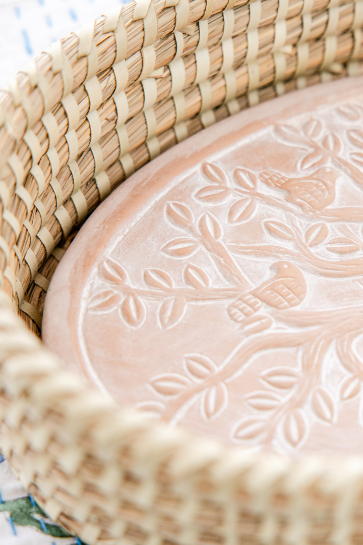 Bread Warmer Basket - Oval Birds In A Tree
