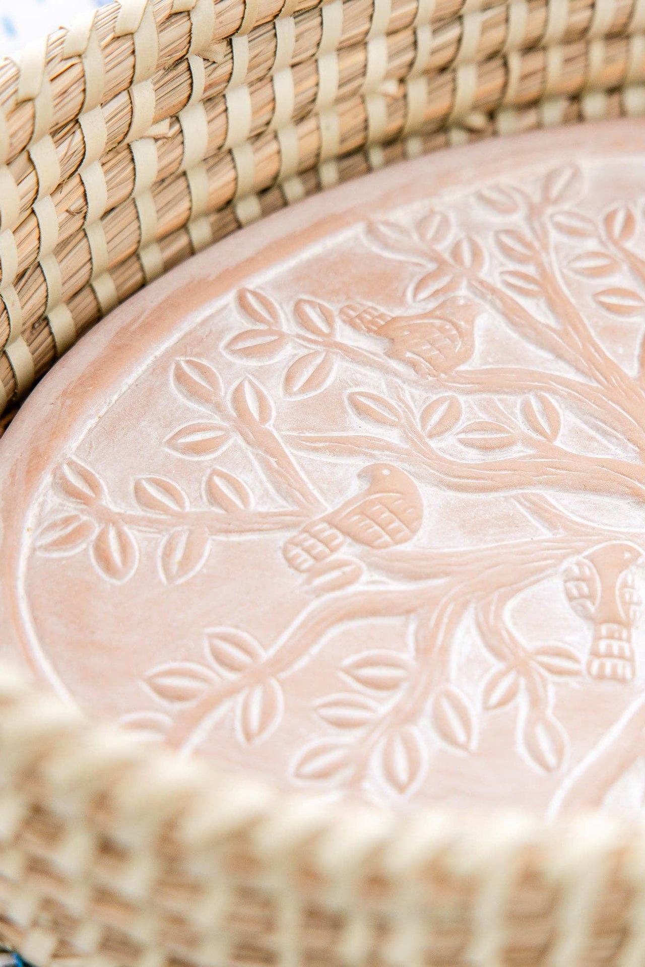 Bread Warmer Basket - Oval Birds In A Tree