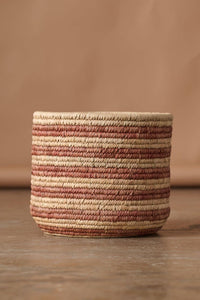 Thumbnail for Pink Striped Palm Leaf Basket