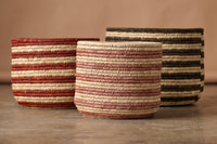 Thumbnail for Pink Striped Palm Leaf Basket