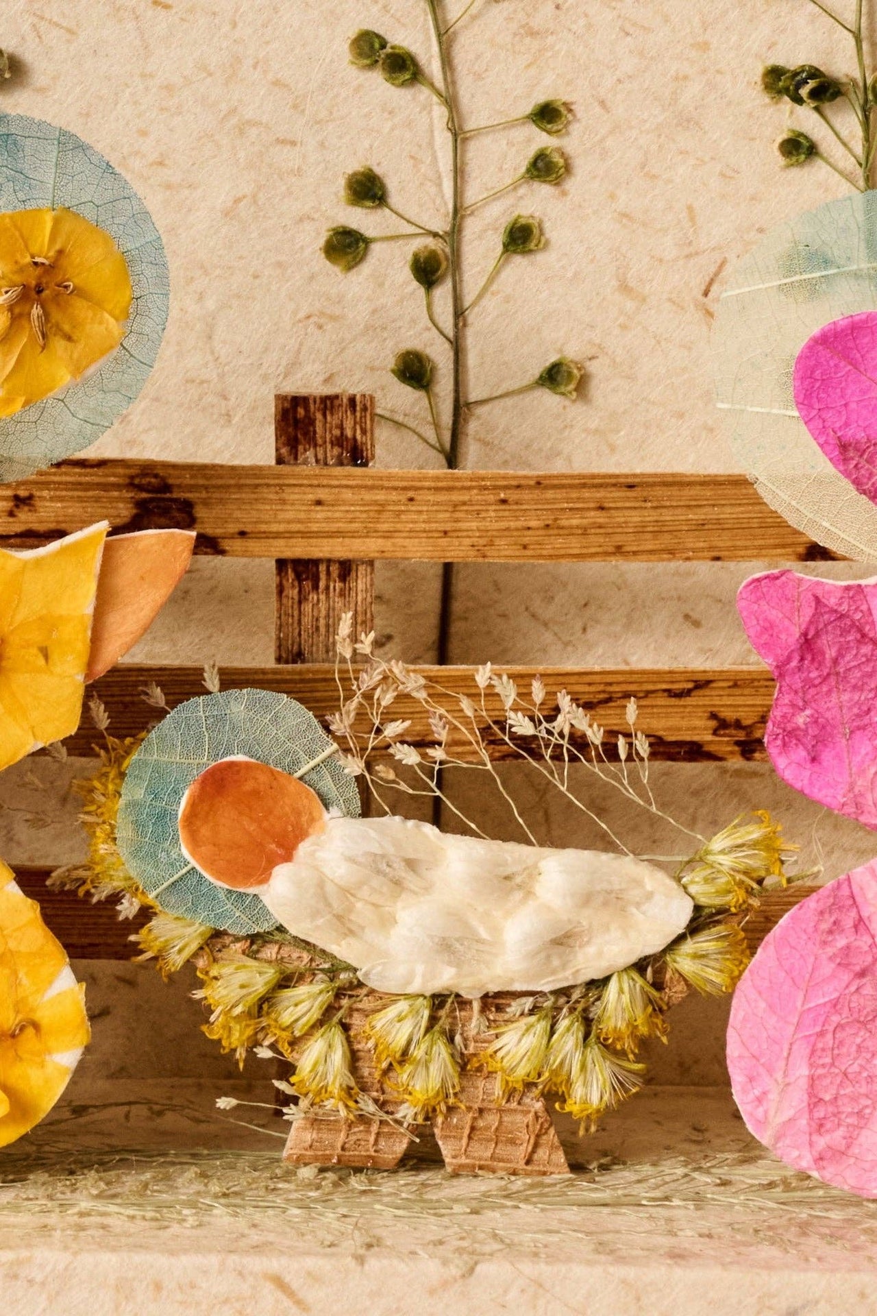 Pasko Pressed Flower Retablo Nativity