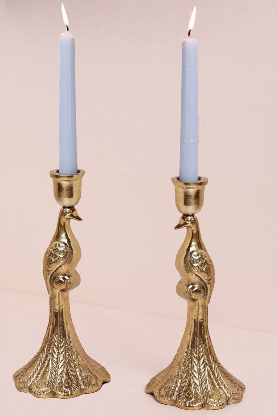 Peacock Metal Candle Holders
