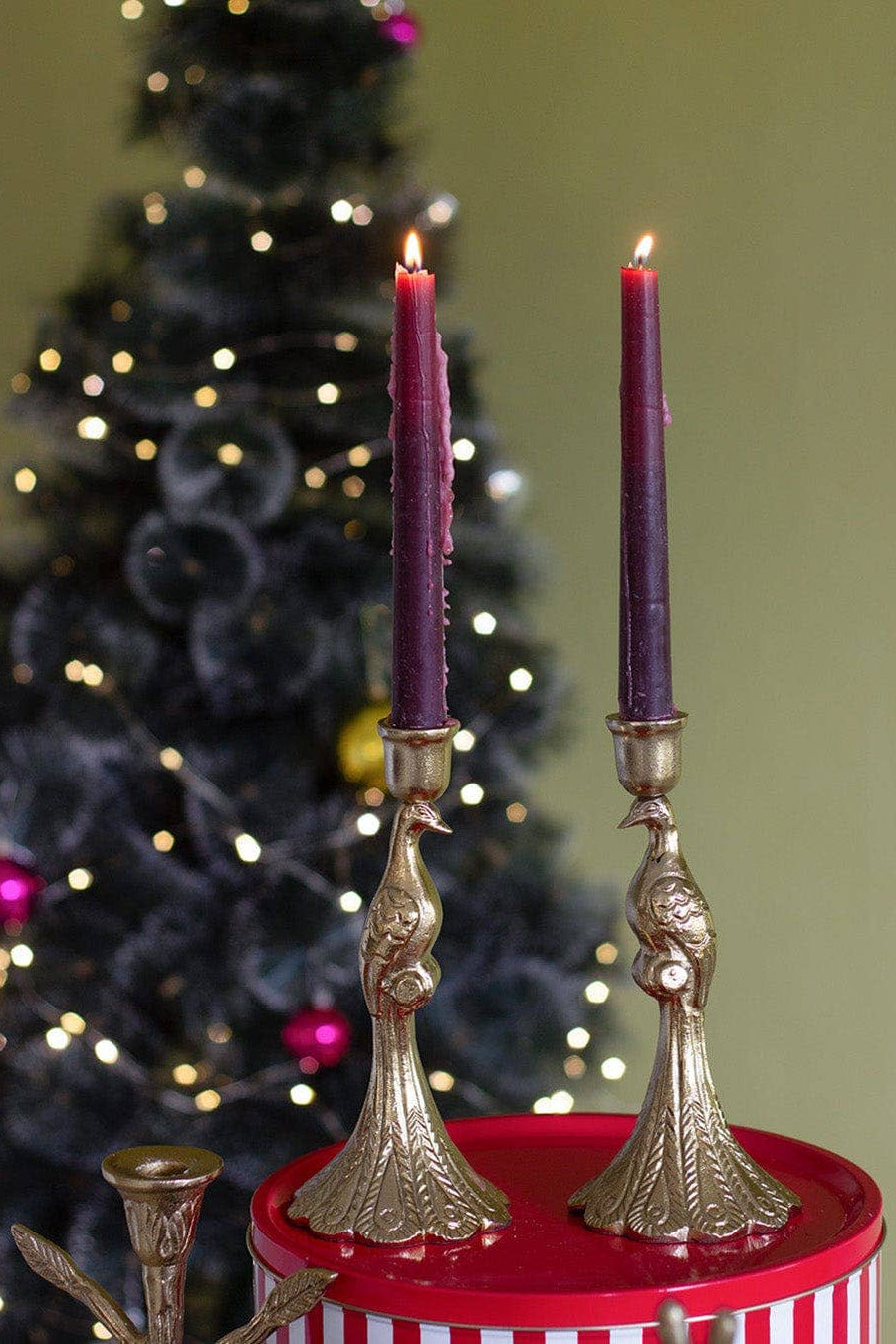 Peacock Metal Candle Holders