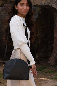 Thumbnail for Pebbled Leather Halfmoon Crossbody