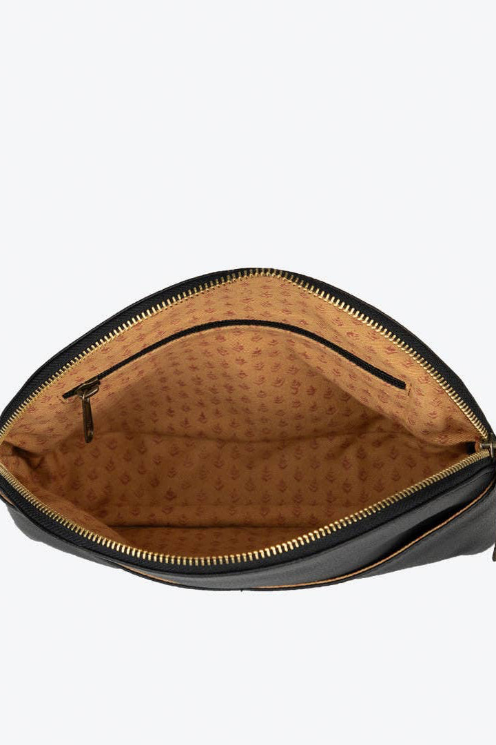 Pebbled Leather Halfmoon Crossbody