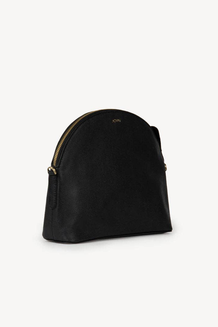 Pebbled Leather Halfmoon Crossbody
