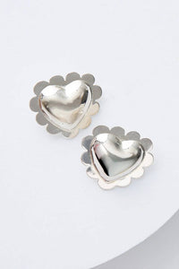 Thumbnail for Puffy Scalloped Heart Earrings