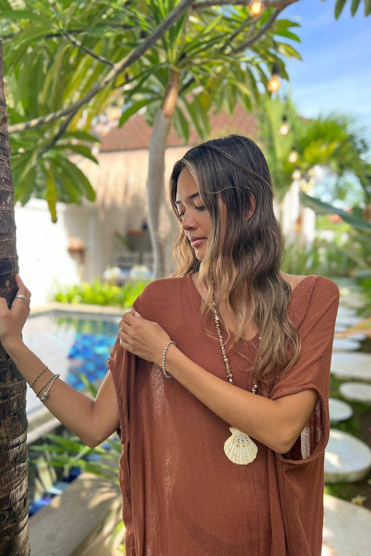 Ramie Cotton Kaftan Dress