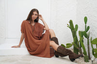 Thumbnail for Ramie Cotton Kaftan Dress