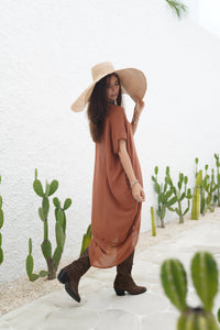 Thumbnail for Ramie Cotton Kaftan Dress