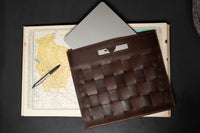 Thumbnail for Bria Woven Leather Laptop Tote