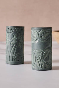 Thumbnail for Valli Carved Palewa Stone Salt + Pepper Shakers