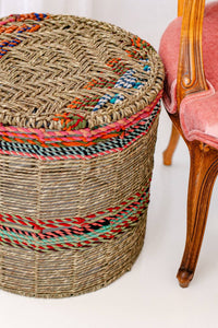 Thumbnail for Sari Wrapped Stool/Basket