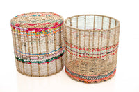 Thumbnail for Sari Wrapped Stool/Basket