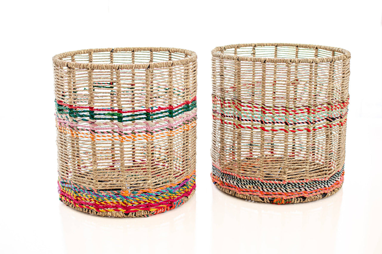 Sari Wrapped Stool/Basket
