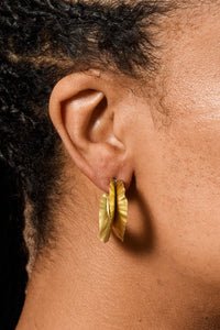 Thumbnail for Usha Brass Ruffle Post Earrings