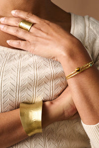 Thumbnail for Varsha Hammered Brass Cuff Bracelet
