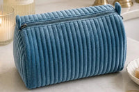 Thumbnail for Velvet & Block Print Lined Cosmetic Pouch