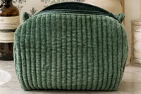 Thumbnail for Velvet & Block Print Lined Cosmetic Pouch