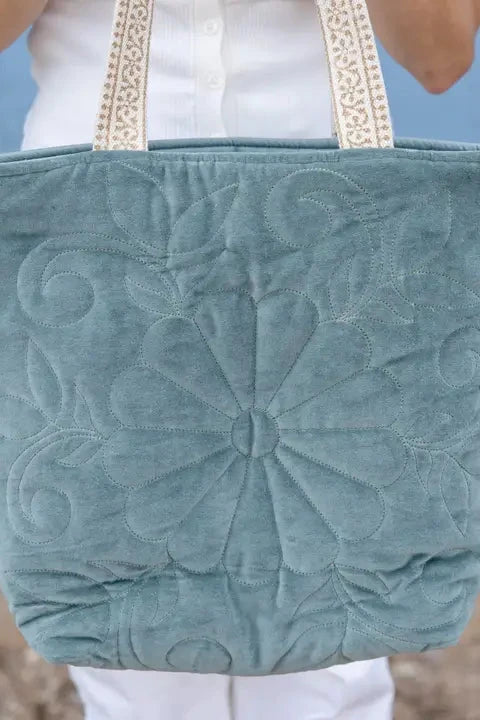 Quilted Velvet Tote
