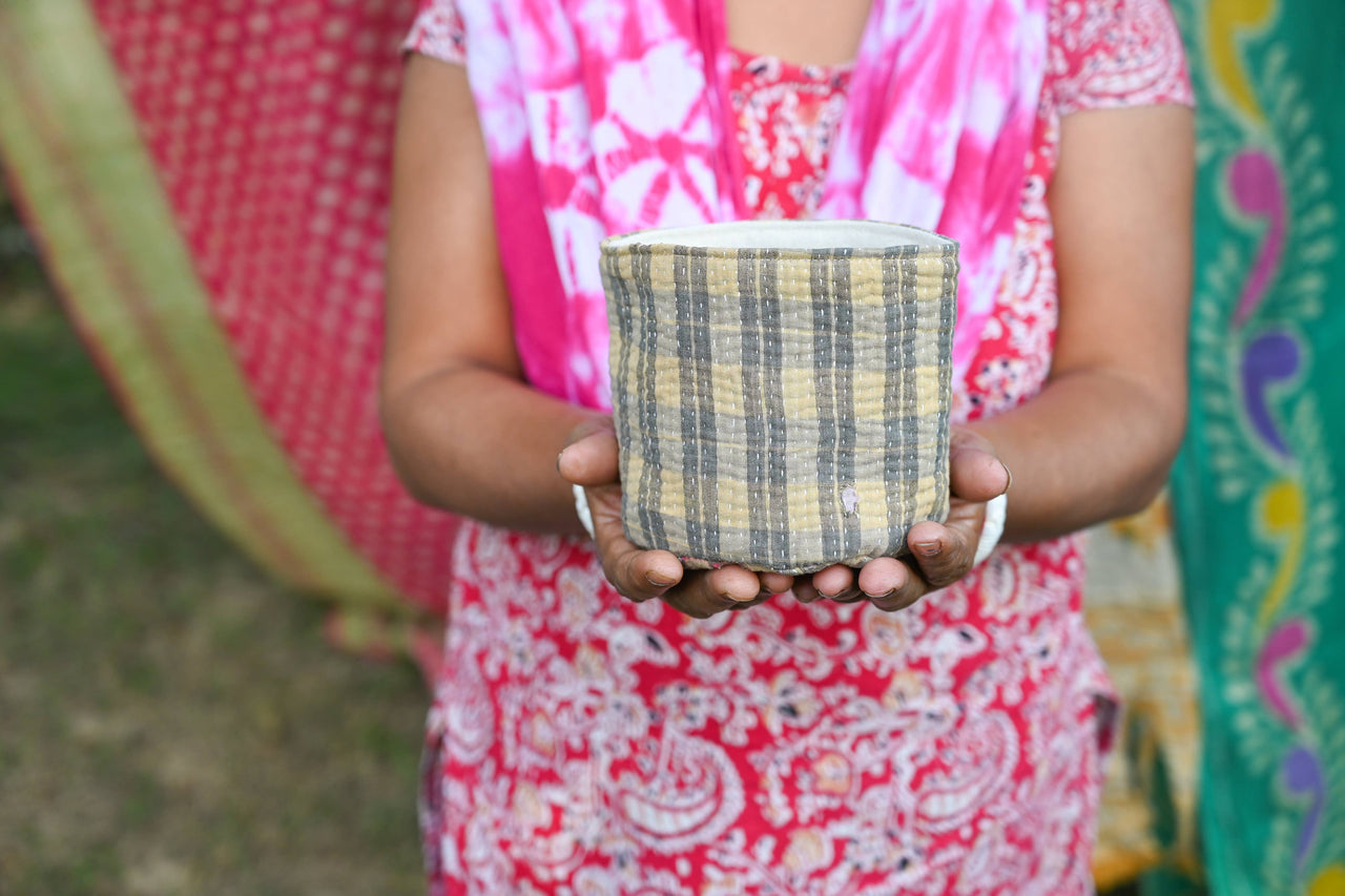 Vintage Kantha Basket