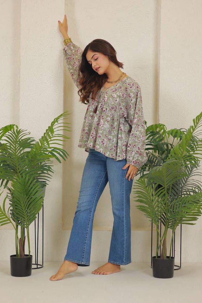 Block Printed Vintage Blouse
