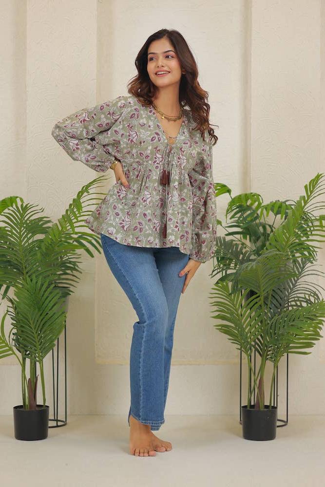 Block Printed Vintage Blouse