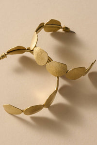 Thumbnail for Yavi Hammered Brass Disc Earrings