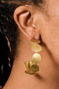 Thumbnail for Yavi Hammered Brass Disc Earrings