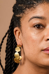 Thumbnail for Yavi Hammered Brass Disc Earrings