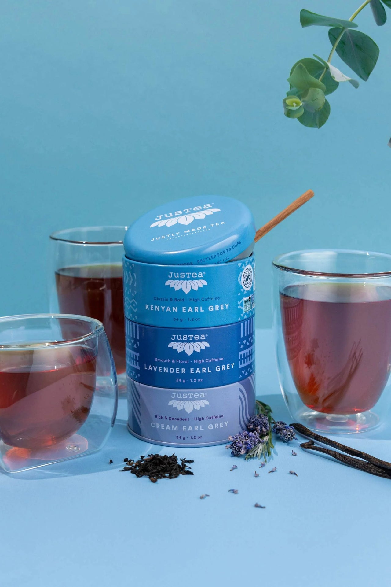 JusTea Trio Tin & Spoon Set