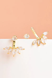 Thumbnail for Shine Together Marquise Cut Zircon + Gold Ear Jacket Earrings