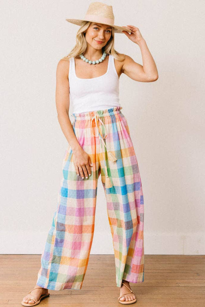 Rainbow Plaid Daphne Pant