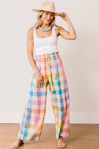 Thumbnail for Rainbow Plaid Daphne Pant