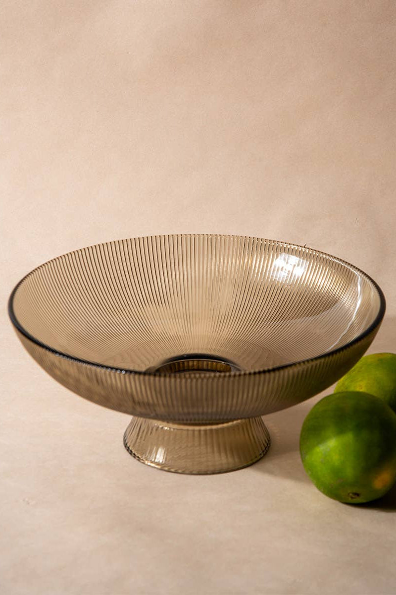 Ribbed Glass Bowl