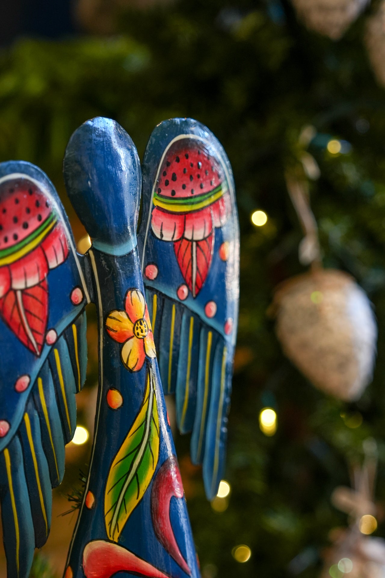 Dark Blue Floral Angel