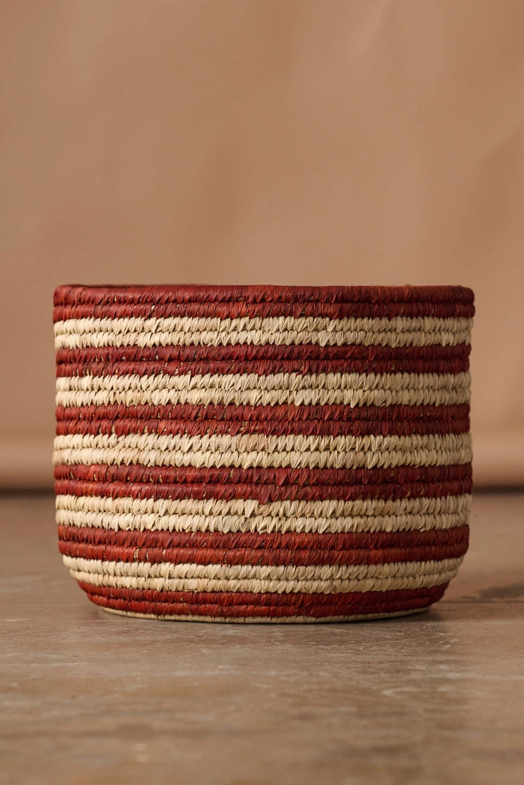 Striped Palm Leaf Baskets