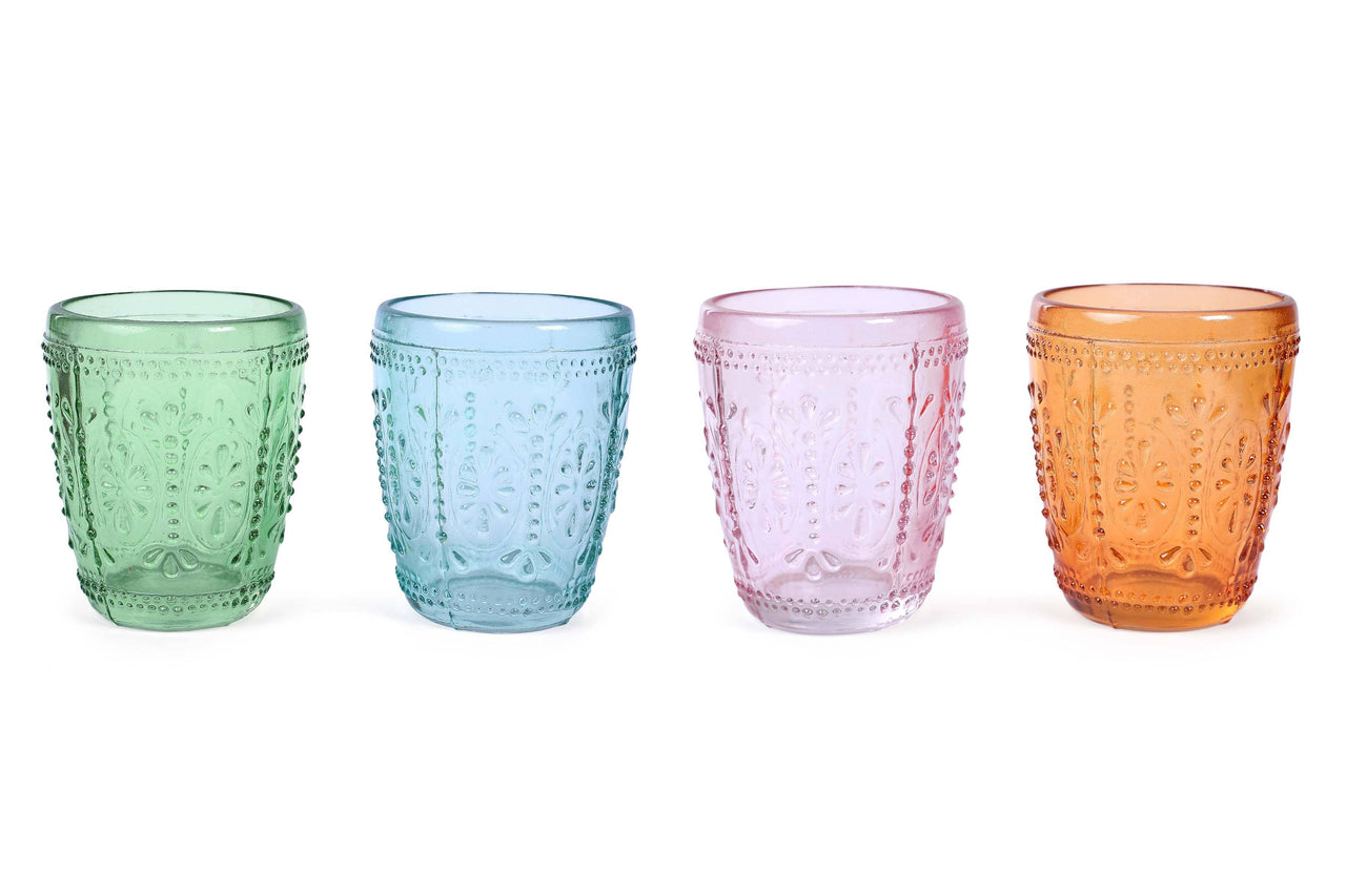 Vintage Crystal Colored Drinking Glass
