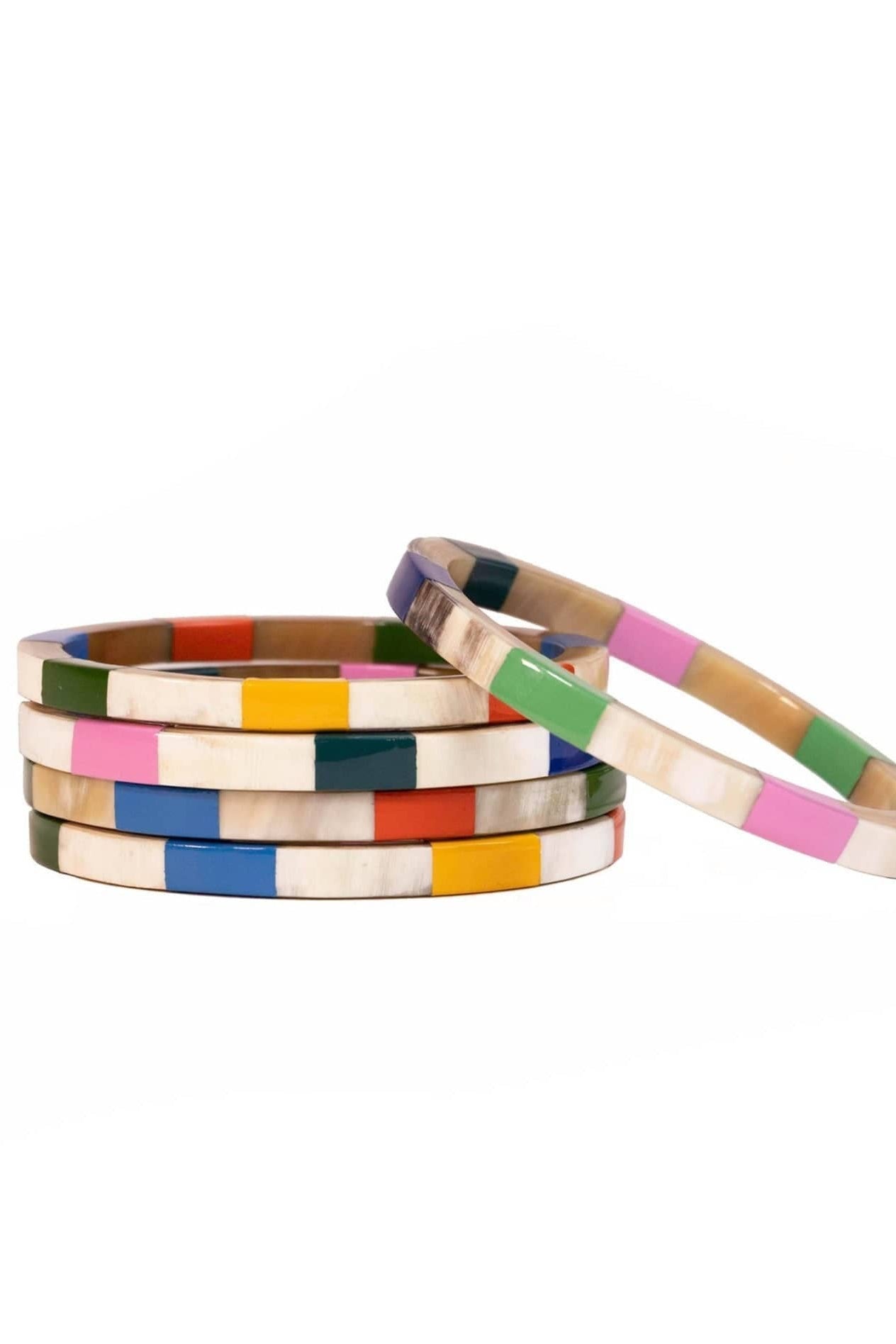 Watercolor Tile Bangle Set