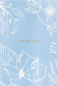 Thumbnail for Blue Floral Garden Thank You Greeting Card - Set of 8
