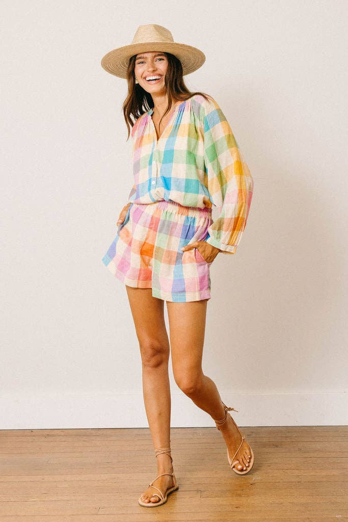 Rainbow Plaid Bermuda Short
