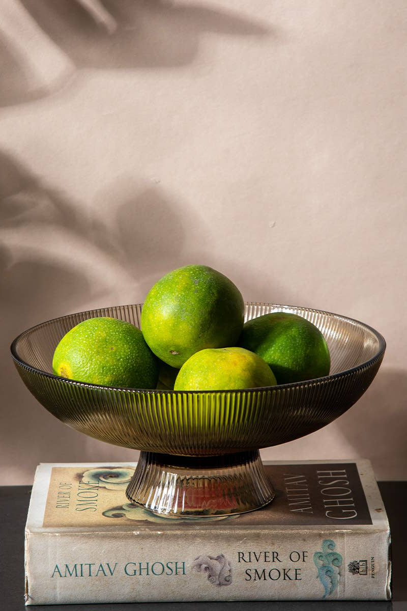 Ribbed Glass Bowl