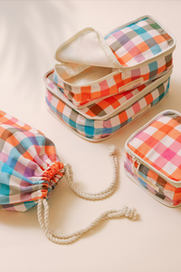 Thumbnail for Rainbow Plaid Packing Cube Set