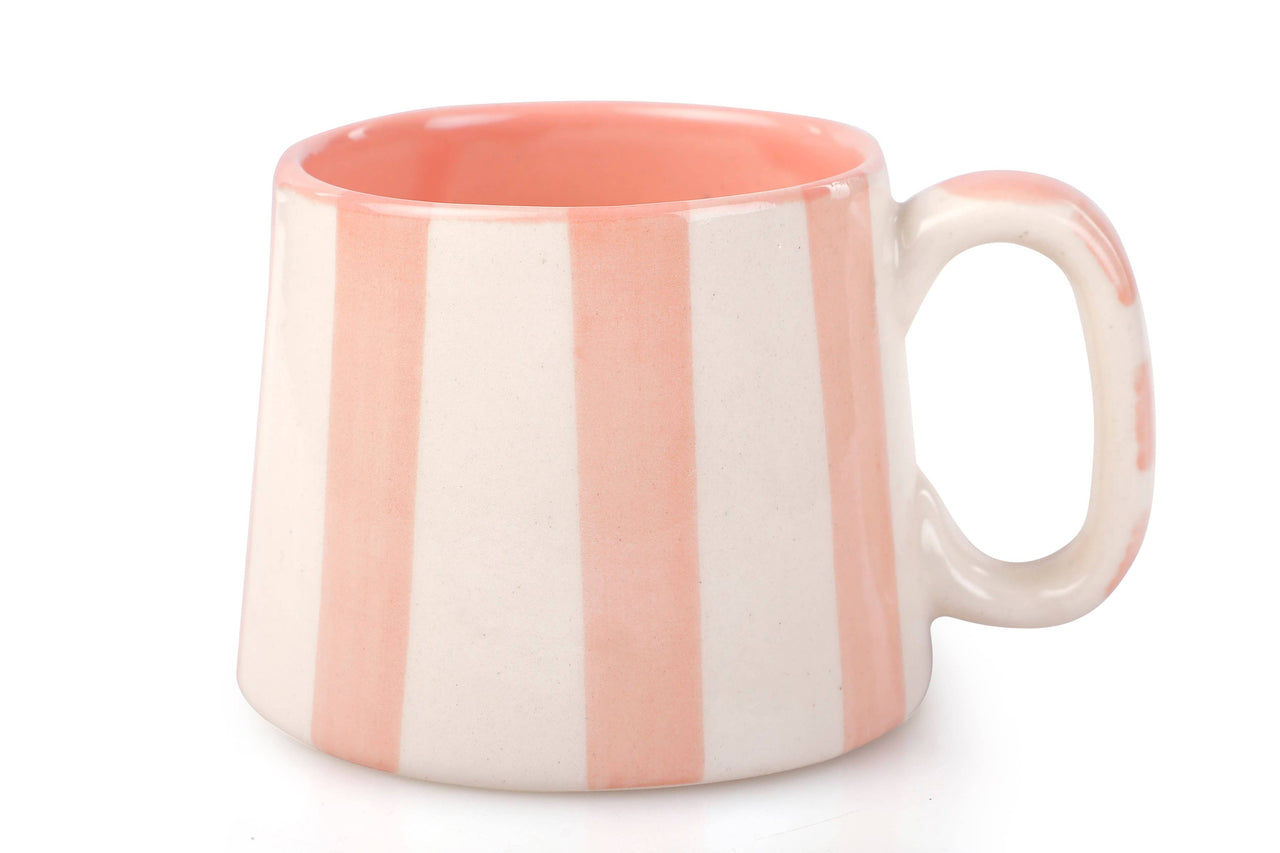 Pretty in Pink Stripe Ceramic Coffee Cup