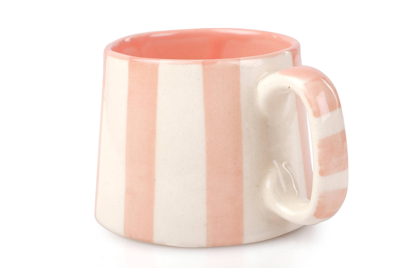 Pretty in Pink Stripe Ceramic Coffee Cup