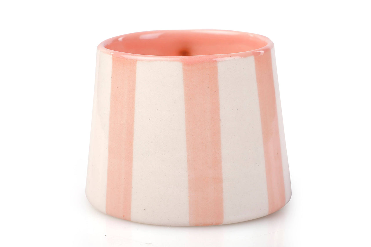 Pretty in Pink Stripe Ceramic Coffee Cup